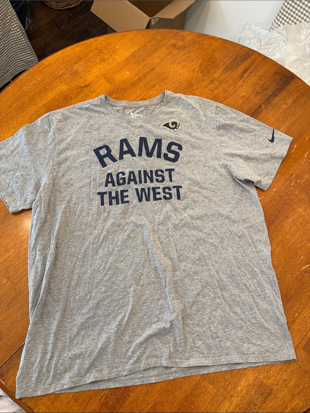 Nike Grey Heather Los Angeles Rams Graphic Short Sleeve Tee xxl